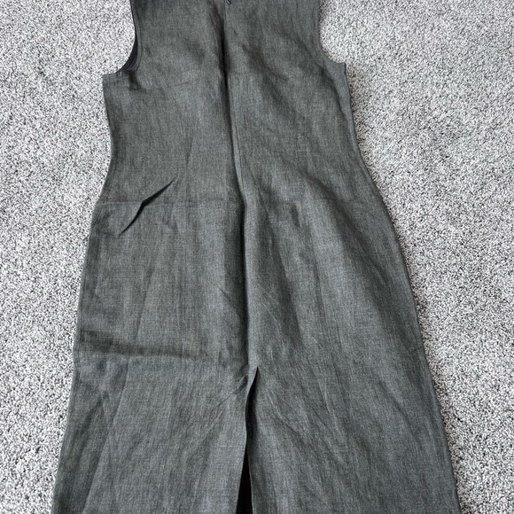 Linda Allard Ellen Tracy Linen Sleeveless Grey Shift Dress Size 8 Made In Korea - Picture 7 of 8